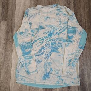 Realtree Aqua and Cream Patterned Shirt Mens XL